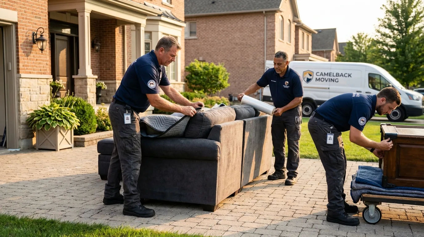 Large estate moving crew wrapping furniture in Jackson, CA